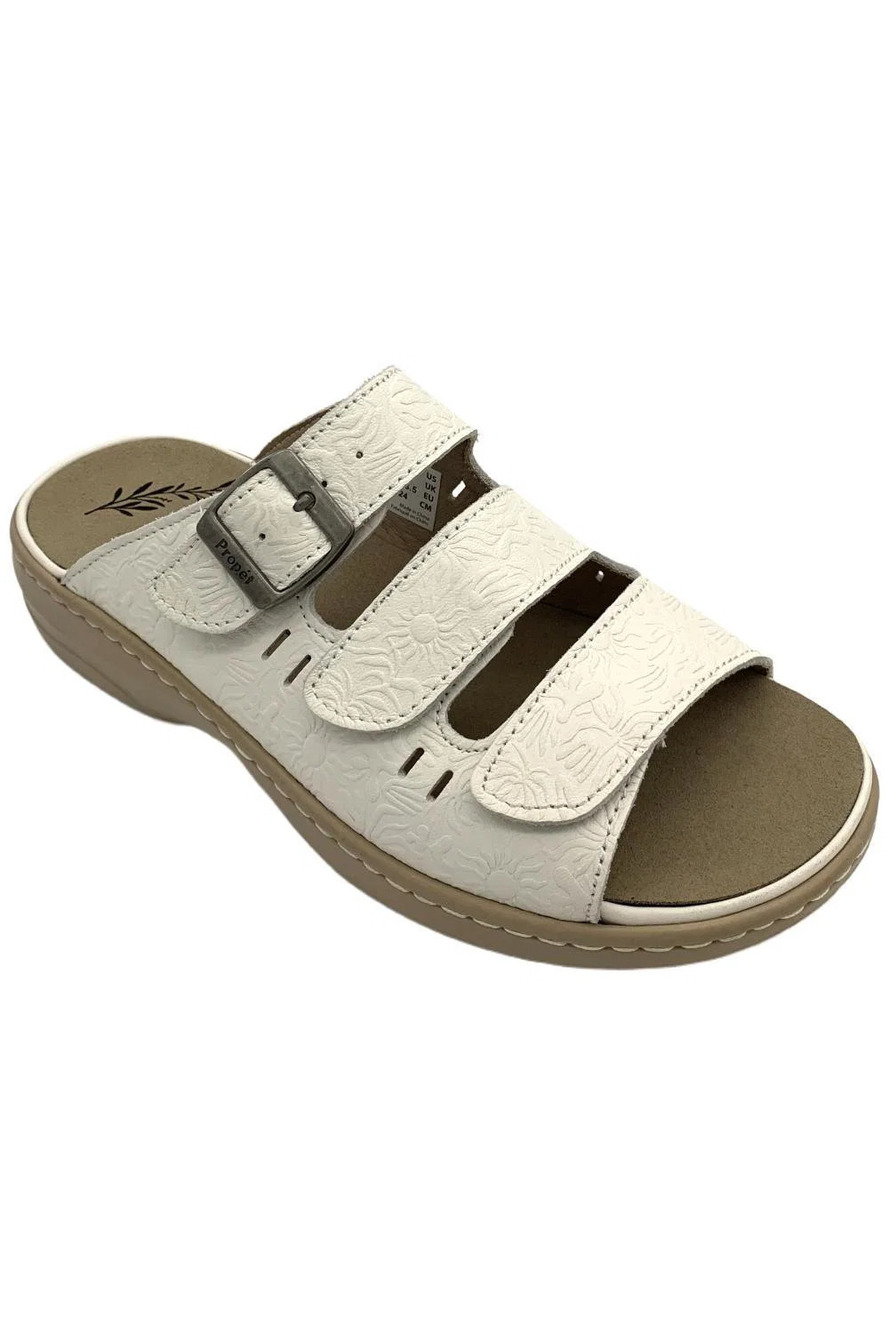 Propet Women's Breezy Walker Slide Sandals White - Medium